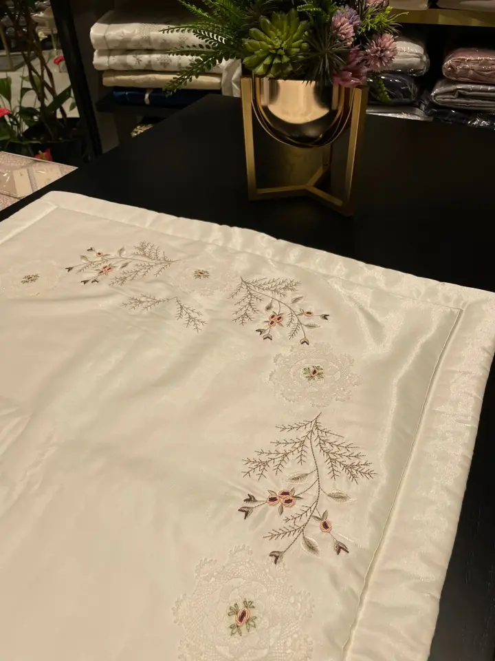 White Needlework Prayer Mat