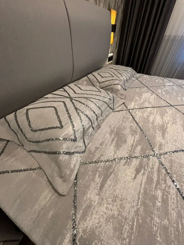 Grey Sequined Bedspread