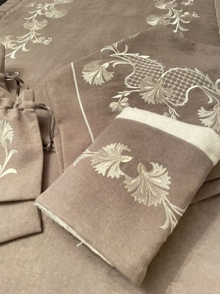 Kahverengi Keten Seccade Seti