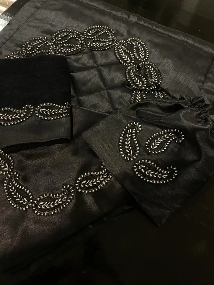 Black Lace Prayer Mat Set