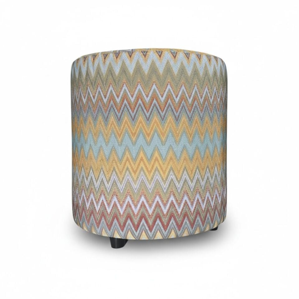 Zigzag Desen Puf - Sarı