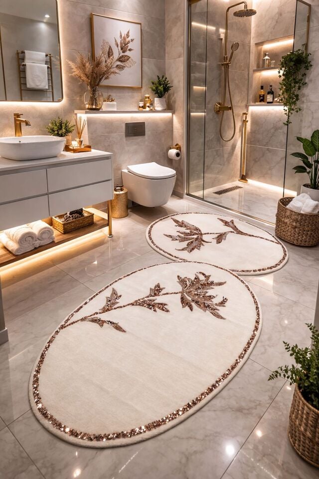 Bronz Banyo Paspas Seti